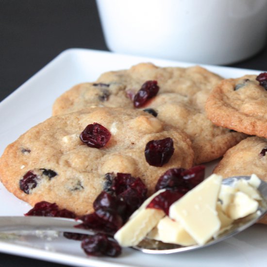 Choc, Macadamia & Cranberry Cookies