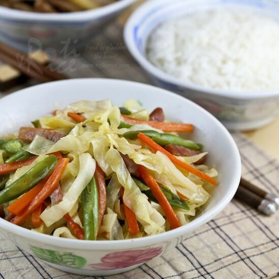 Ham Cabbage Stir Fry