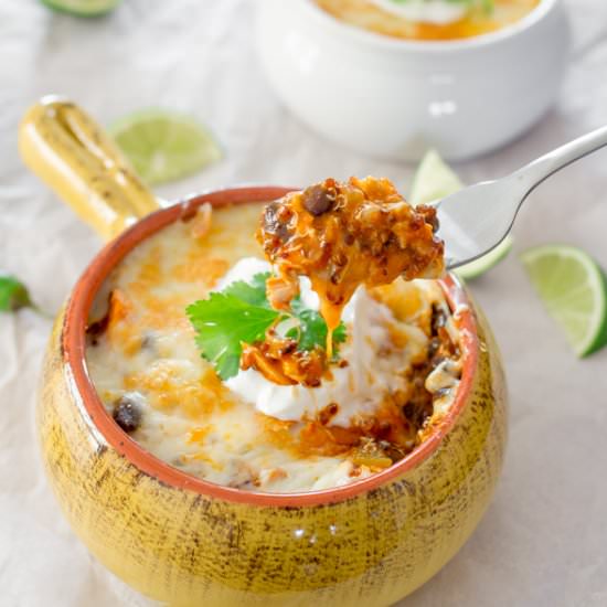 Chicken Enchilada Quinoa Bake