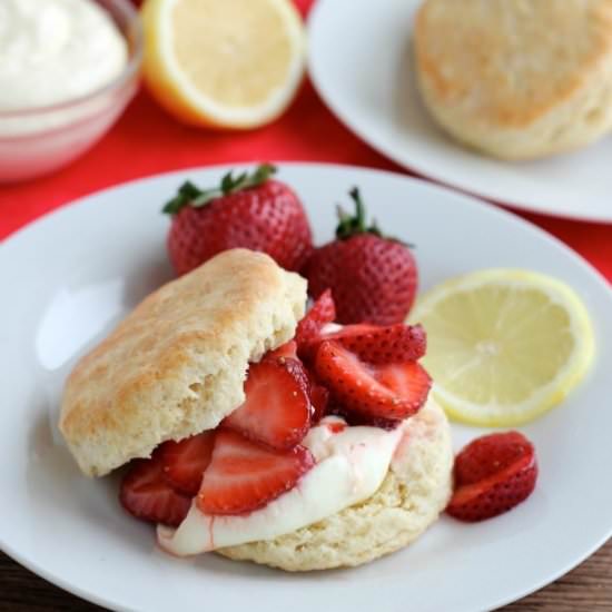 Strawberry Shortcake w/ Lemon Cream