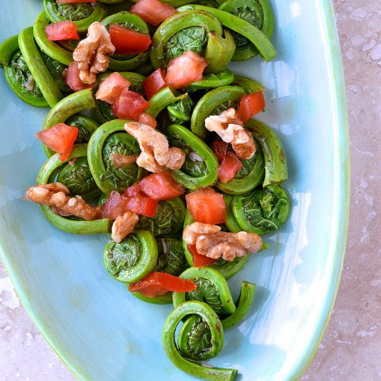 Fiddlehead salad