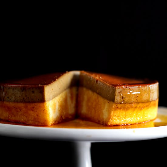 Caramel Espresso Flan Cake.