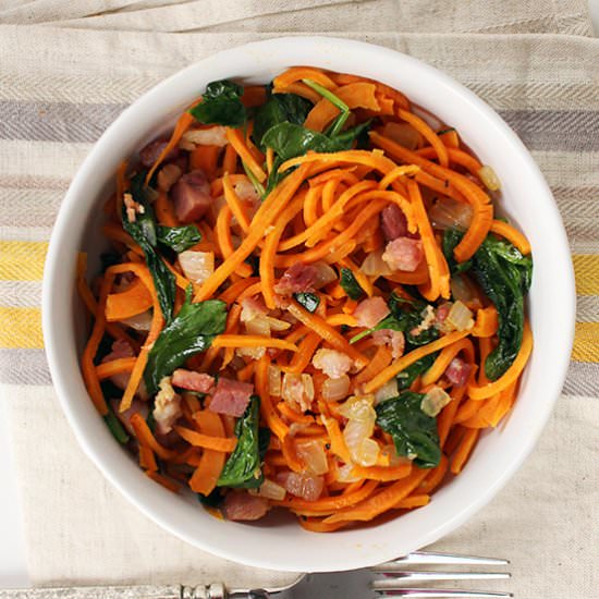 Sweet Potato Noodles with Pancetta