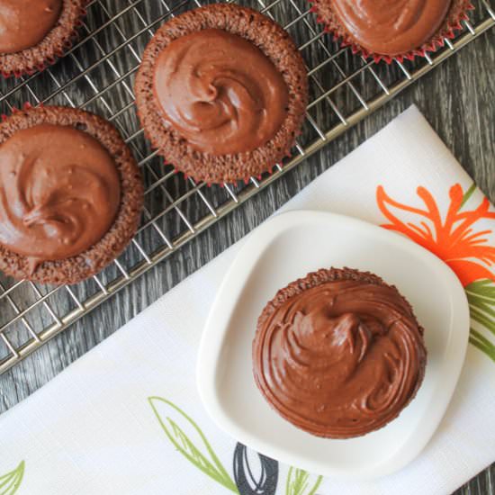 Fudgy Olive Oil Cupcakes