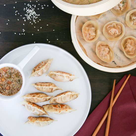 Kimchi Pork Dumplings