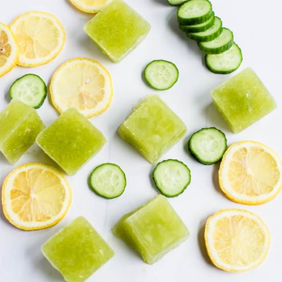 Lemon Cucumber Ice Cubes