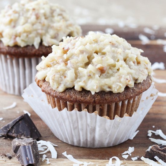 German Chocolate Cupcakes