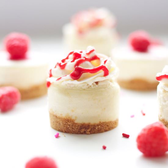 Raspberry Almond Mini Cheesecakes