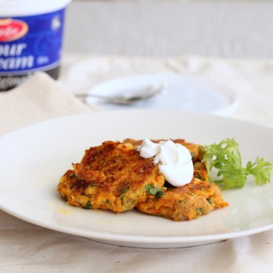 Carrot Cottage Cheese Fritters