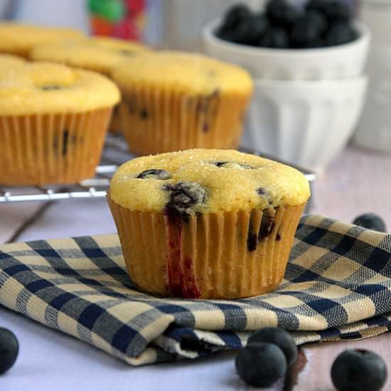 Blueberry Cornbread Muffins