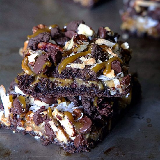 Chewy Caramel-Coconut Brownies