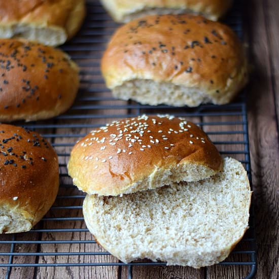 Whole Wheat Hamburger Buns