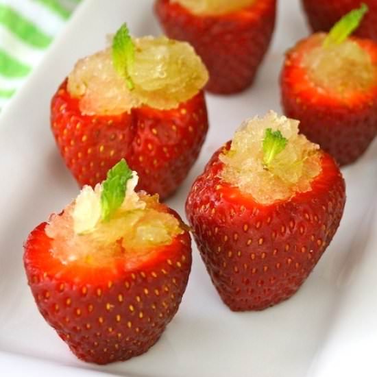 Minty Lime Granita Strawberry Cups