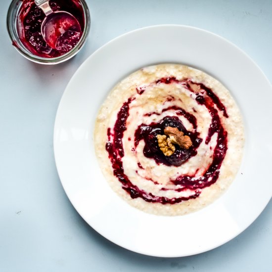 Coconut Porridge with Blackberries