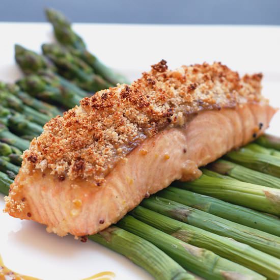 Honey-Mustard Salmon with Asparagus