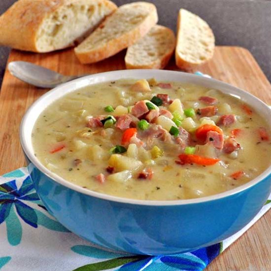 Ham and Potato Soup with Leeks