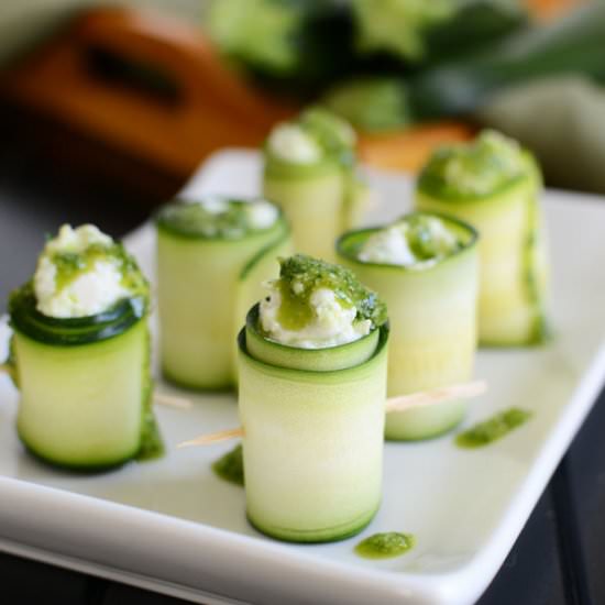 Raw Zucchini Roll-Ups