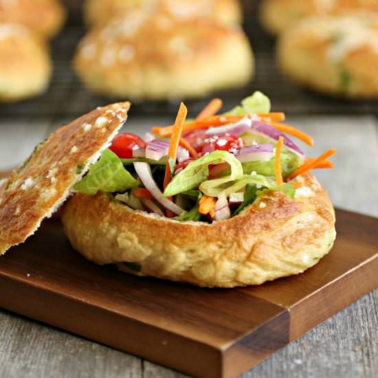 Salted Pretzel Bread Salad Bowls