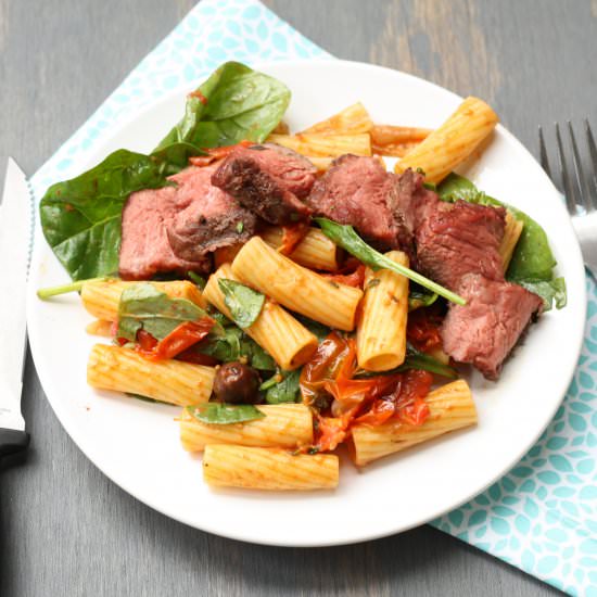 Grilled Steak Pasta and Vegetables