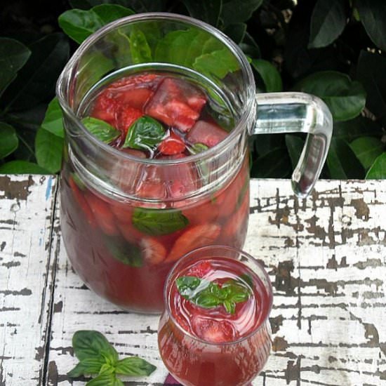 Berry Rose and Basil Cooler