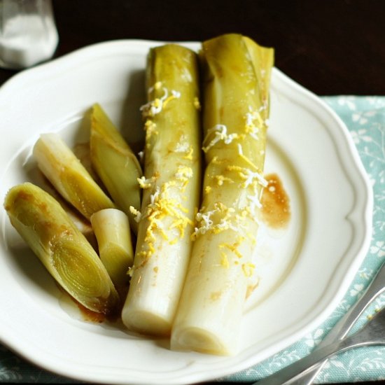 Leeks Vinaigrette with Mimosa