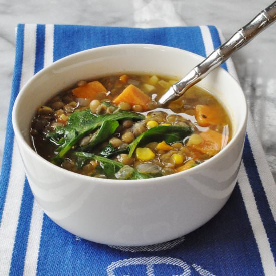 Sweet Potato, Kale, and Lentil Soup