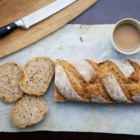 Multigrain No-Knead Bread