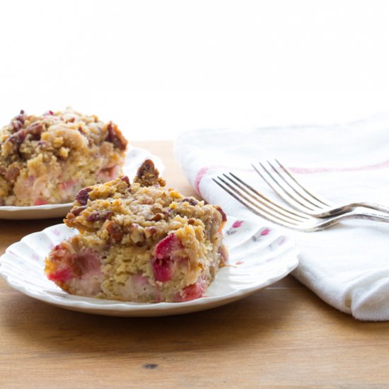 Rhubarb Nutmeg Coffee Cake