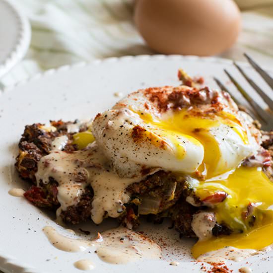 Zucchini Fritters with Poached Eggs