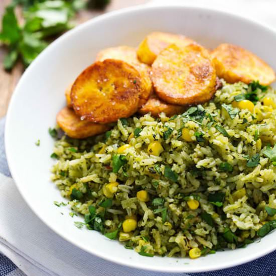 Green Mexican Rice with Corn