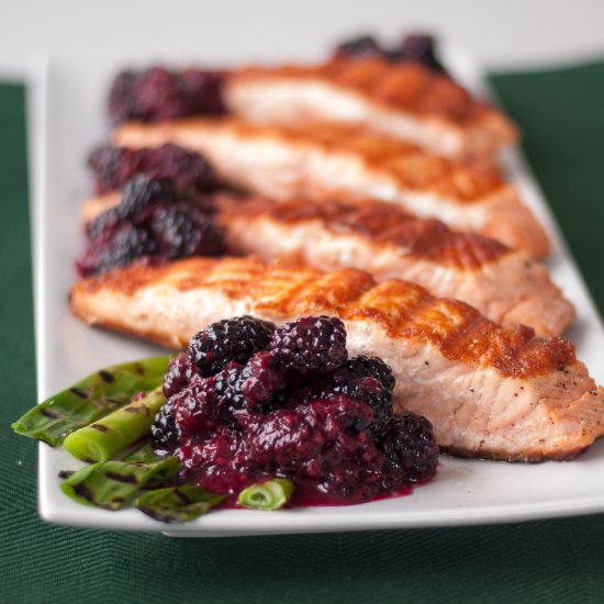 Grilled Salmon & Blackberry Compote