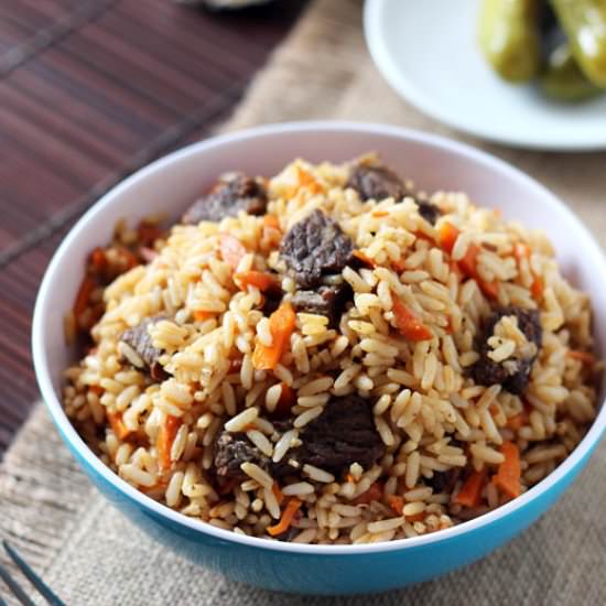 Uzbek Plov – Beef Rice Pilaf