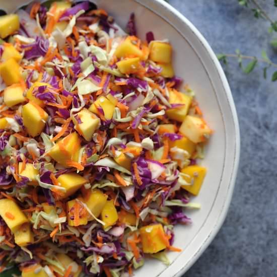 Raw Cabbage & Mango Slaw