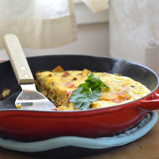 Red Pepper, Ham & Potato Frittata