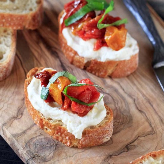 Melted Tomato Bruschetta