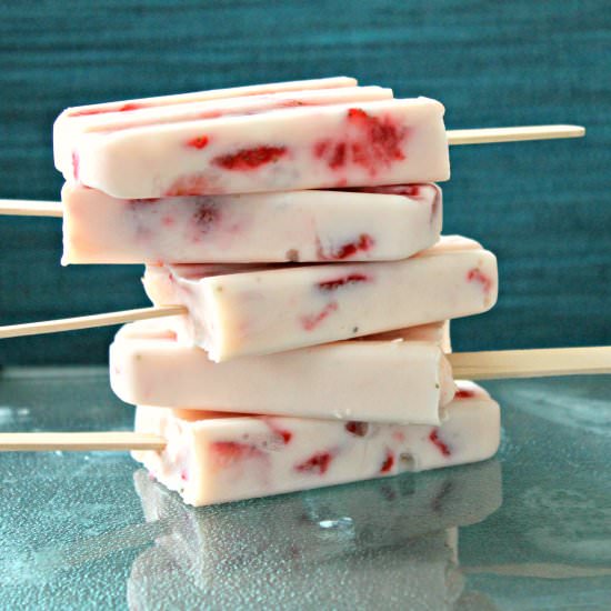 Strawberry Orange Yogurt Popsicles