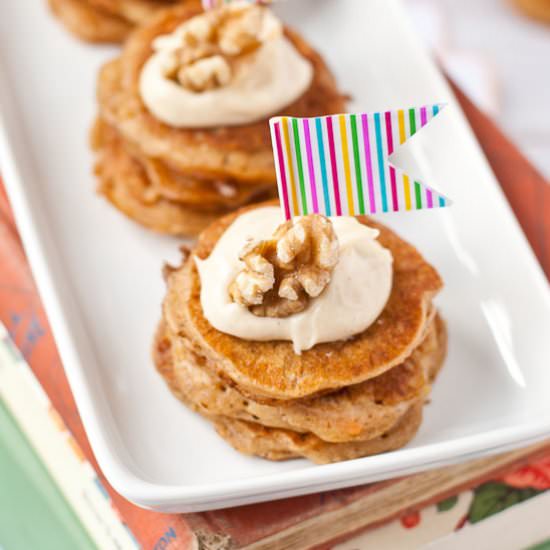 Mini Carrot Cake Pancakes