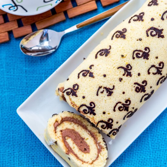 Patterned Swiss Roll Cake