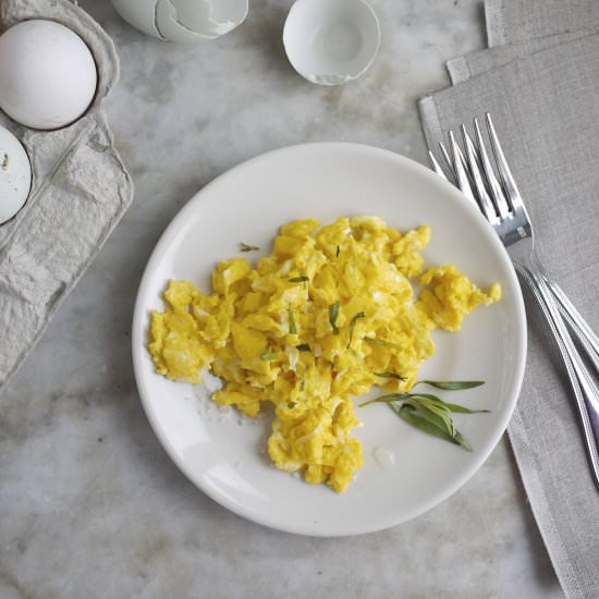 Soft Scrambled Farm Eggs