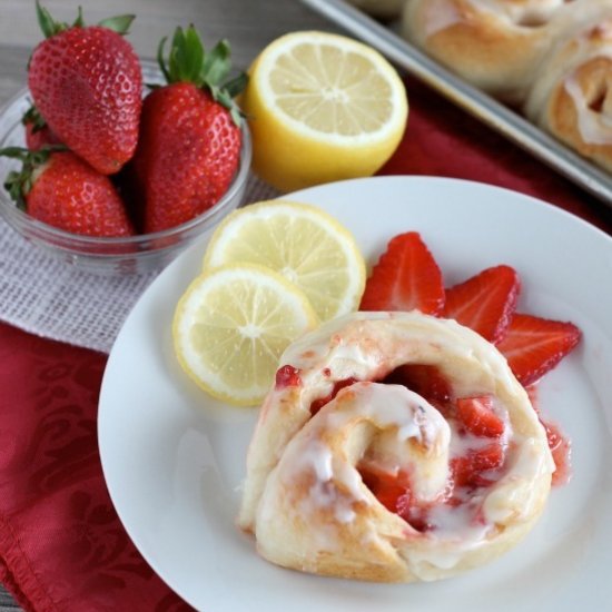 Lemon Strawberry Sweet Rolls