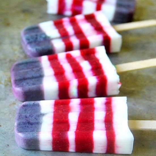 Red White and Blueberry Popsicles