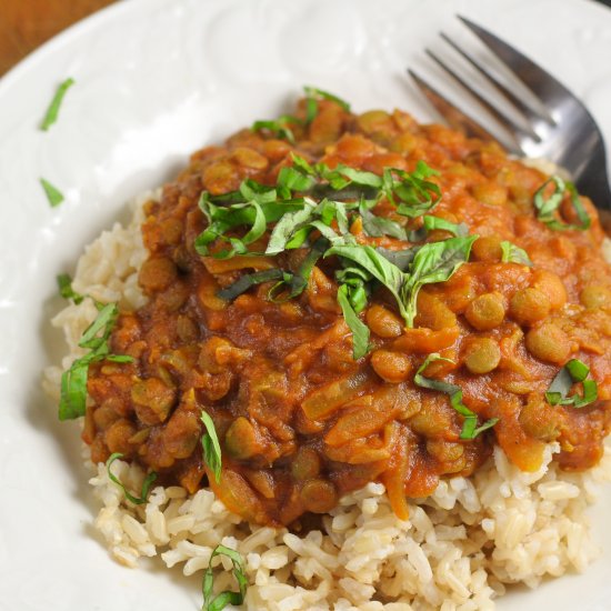 Easy Red Curry Lentils