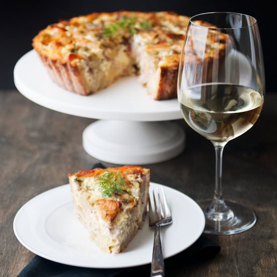 Smoked Salmon Artichoke Quiche