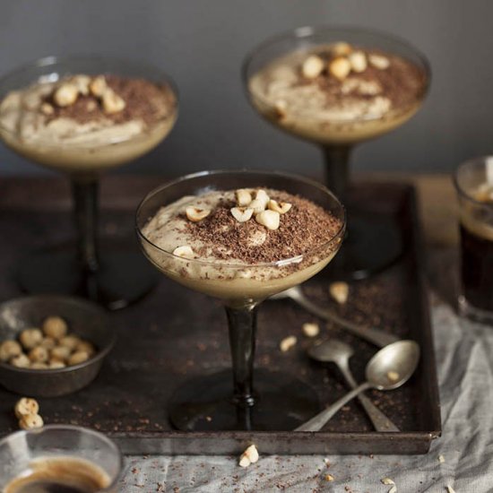 White choc and coffee mousse