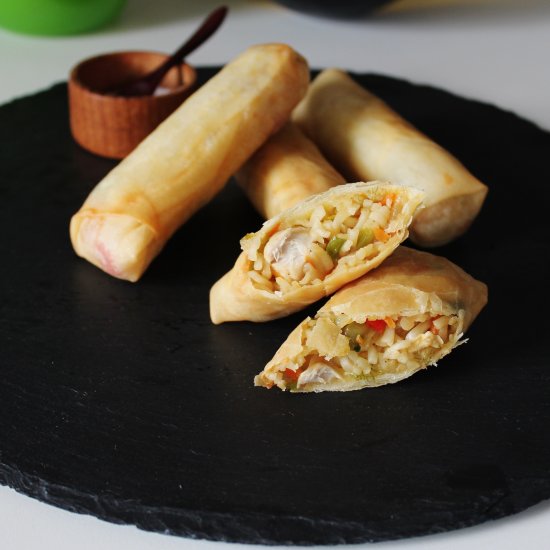 Homemade crispy spring rolls