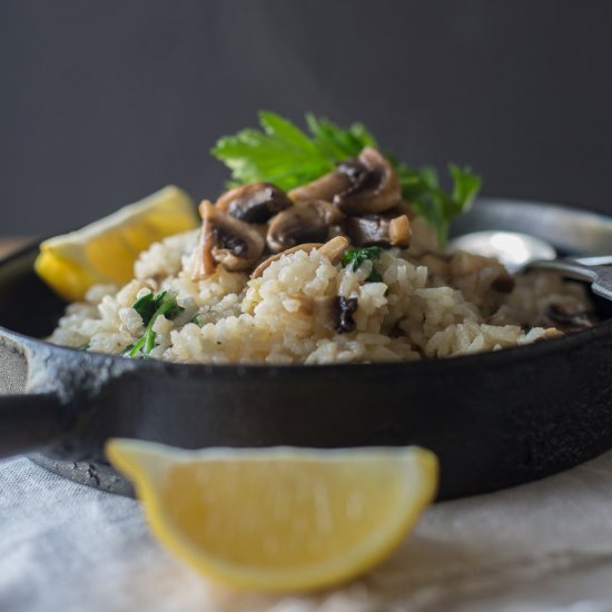 Mushroom and Baby Spinach Risotto