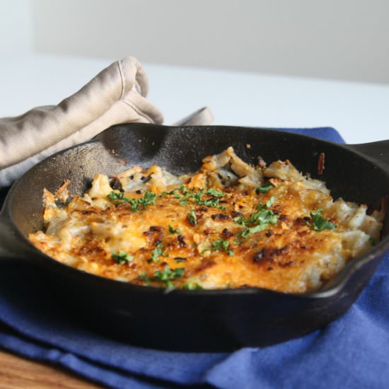 Crispy Cheesy Skillet Hash Brown