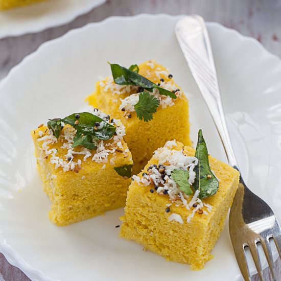 Dhokla- Steamed Gram flour Snack