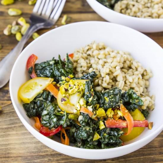 Colorful Kale and Barley Salad