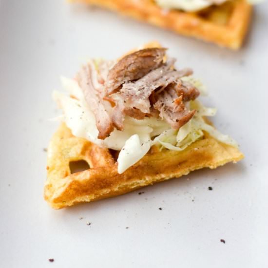 Pulled Pork Waffle Toasts